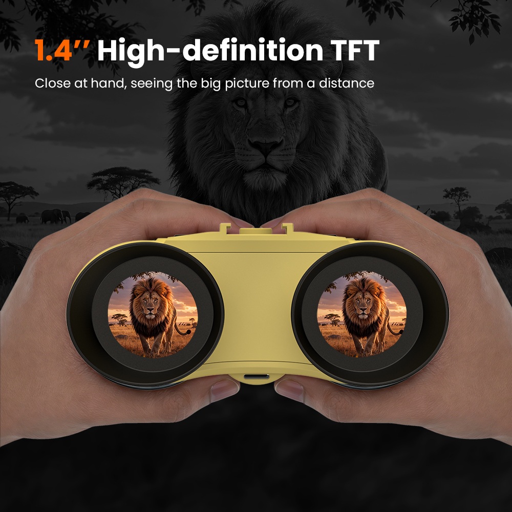 GTGUARD V6 &eacute;jjell&aacute;t&oacute; t&aacute;vcső, 4K digit&aacute;lis infrav&ouml;r&ouml;s &eacute;jjell&aacute;t&oacute; szem&uuml;veg, 300 m-es nagy hat&oacute;t&aacute;vols&aacute;g&uacute; n&eacute;z&eacute;si sz&ouml;g, 8x digit&aacute;lis zoom, 60MP-es kamera, 1080P videofelv&eacute;tel, 850nm-es 3W-os IR megvil&aacute;g&iacute;t&oacute;, 512 GB-os TF k&aacute;rtya t&aacute;mogat&aacute;s - s&aacute;rga