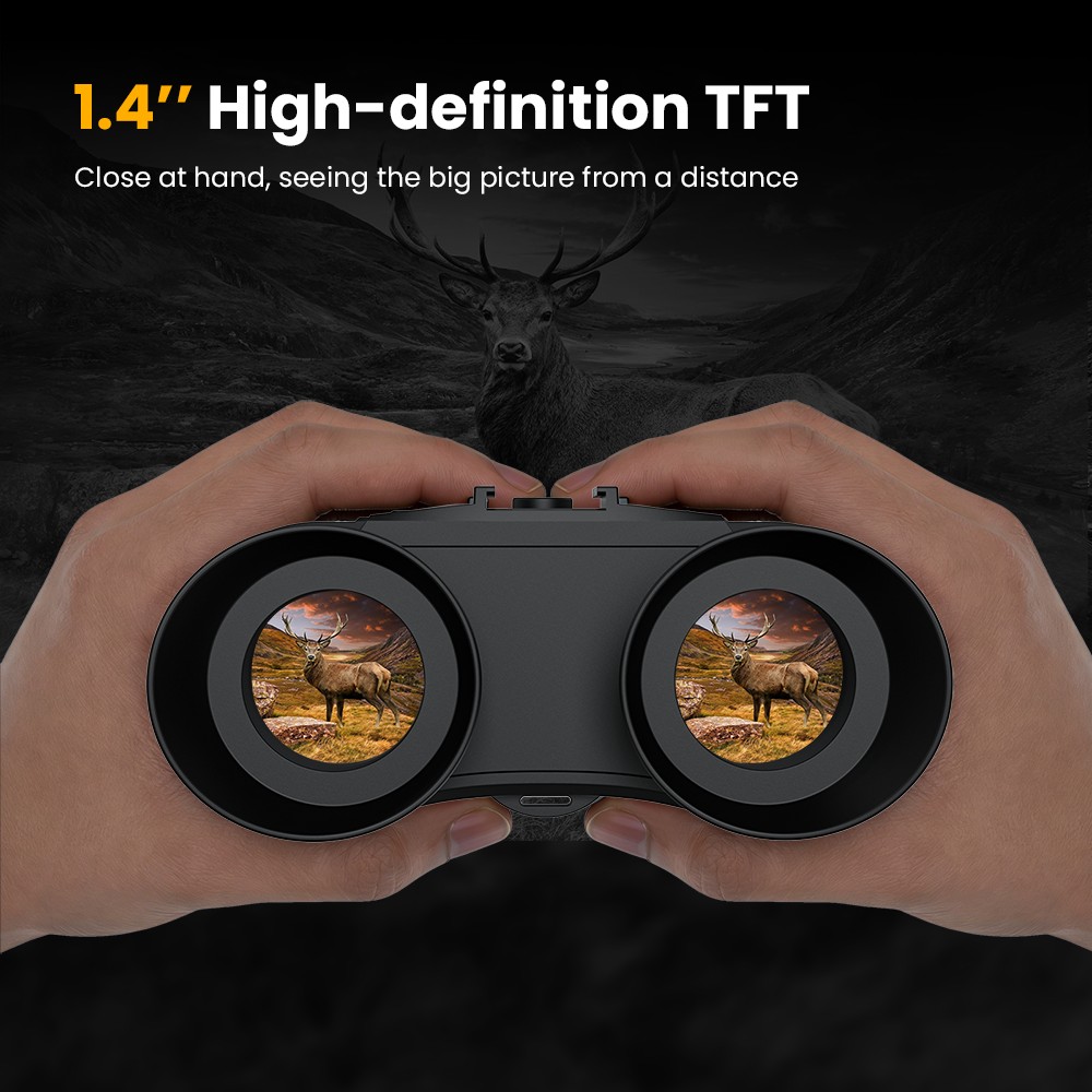 Jumelles de vision nocturne GTGUARD V6 Pro, t&eacute;l&eacute;m&egrave;tre laser 600 m, lunettes de vision nocturne infrarouge num&eacute;rique 4K, port&eacute;e de vision jusqu'&agrave; 300 m, zoom num&eacute;rique 8x, cam&eacute;ra 60 MP, enregistrement vid&eacute;o 1080p, LED IR 850 nm 3 W, compatible avec les cartes TF jusqu'&agrave; 512 Go