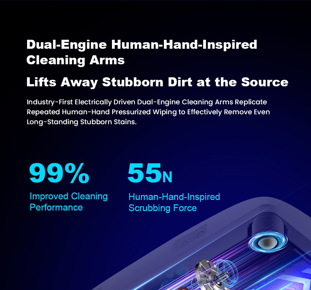 Liectroux G9 Window Cleaning Robot, 10000Pa Suction, Dual-Engine Bionic Cleaning Arms, 8-Nozzle High-Pressure Water Spray, 120ml Water Tank, 5 Cleaning Modes, Tuya App & Remote Control, UPS Backup Battery