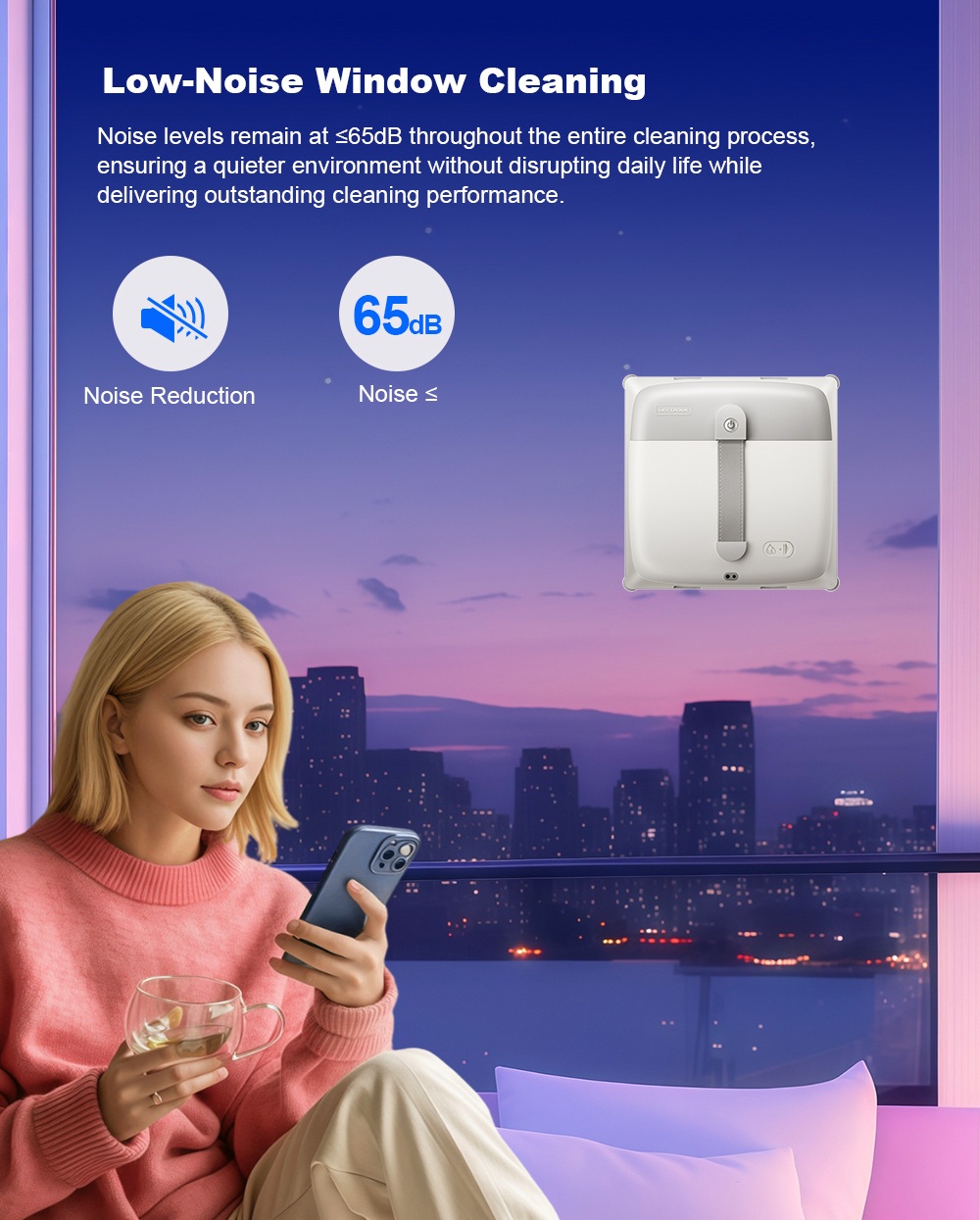Liectroux G9 Window Cleaning Robot, 10000Pa Suction, Dual-Engine Bionic Cleaning Arms, 8-Nozzle High-Pressure Water Spray, 120ml Water Tank, 5 Cleaning Modes, Tuya App & Remote Control, UPS Backup Battery