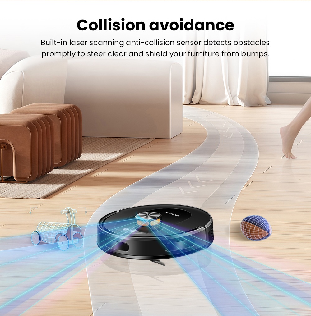 Liectroux T9 LDS Robot Vacuum and Mop, 6500Pa Suction, Wet & Dry Cleaning, LiDAR Laser Navigation, 3L Auto-Empty Station, Anti-Tangle Side Brush, 220ml Water Tank, 3-Level Water Flow, 20mm Threshold Climbing, App & Voice Control