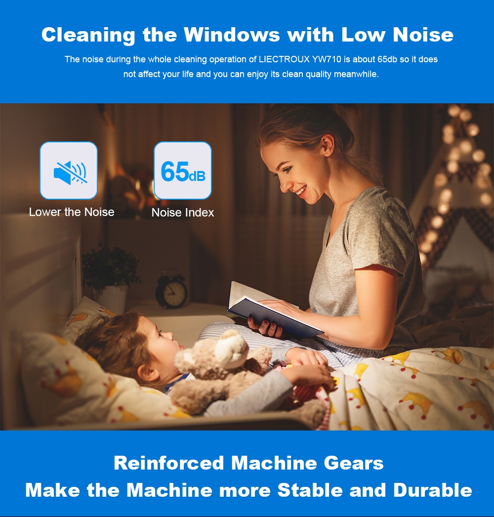 Liectroux YW710 Window Cleaning Robot, 2500Pa Strong Suction, Dual Automatic Nano Water Spray, 40ml Water Tank, 3 Cleaning Modes, APP & Remote Control, Automatic Edge Detection, 360&deg; Guide Wheel