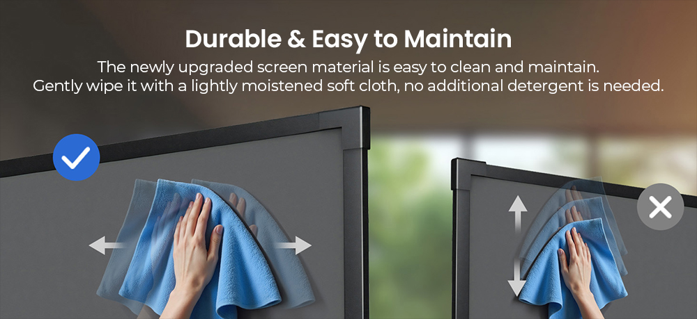 ProjeStar 120" hosszú vetítési távolságú ALR projektorvászon, PET Crystal 6-rétegű anyag, 95% környezeti fény elutasítás, 0,8 erősítés, 170° Látószög, 4K/8K UHD, HDR és aktív 3D támogatás