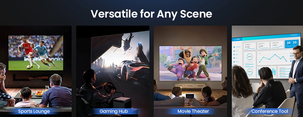ProjeStar 130" Long Throw ALR Projector Screen, PET Crystal 6-Layer Material, 95% Ambient Light Rejection, 0.8 Gain, 170° Viewing Angle, 4K/8K UHD, HDR & Active 3D Support