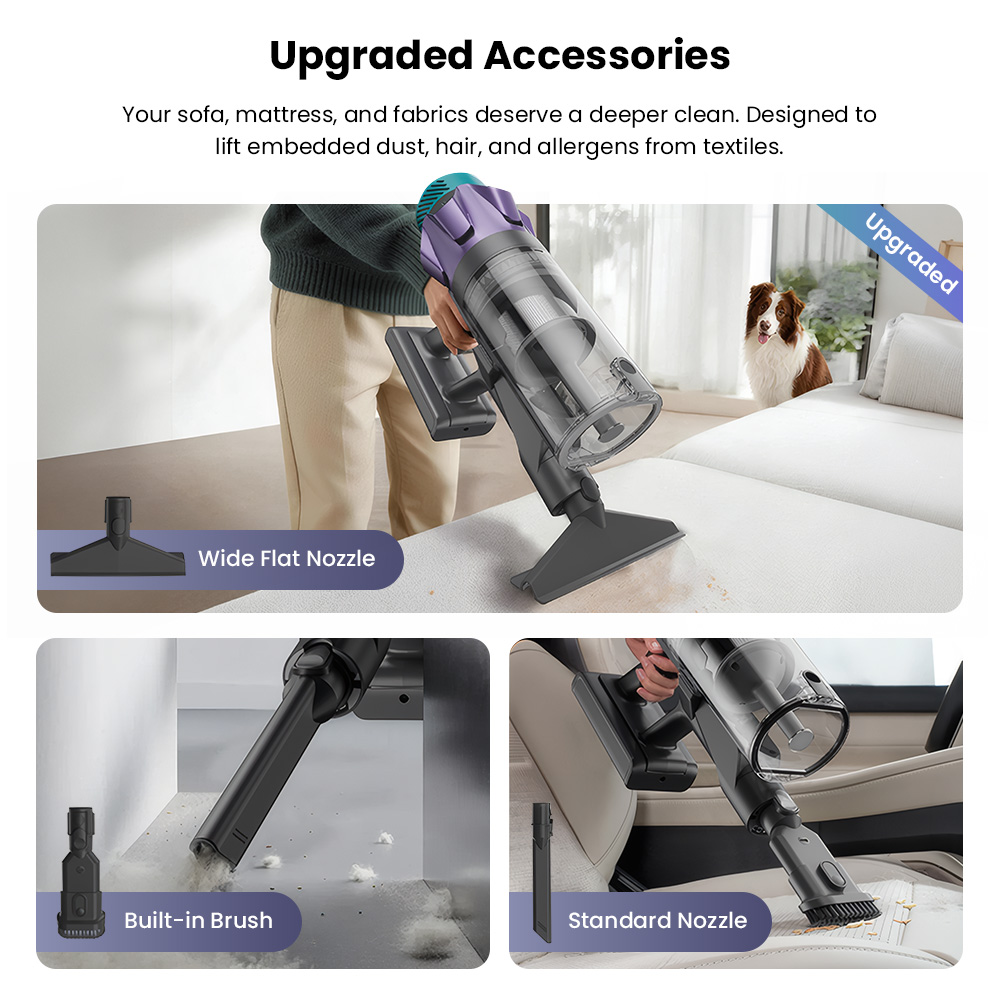 Ultenic U18 PowerPro Akku-Staubsauger, 55 kPa starke Saugleistung, 600-W-Motor, bis zu 80 Minuten Laufzeit, Anti-Verwicklungs-Rollenbürste, intelligentes LED-Display, 6-Schicht-Filtration, Wandmontage-Ladestation für Tierhaare und Hartböden