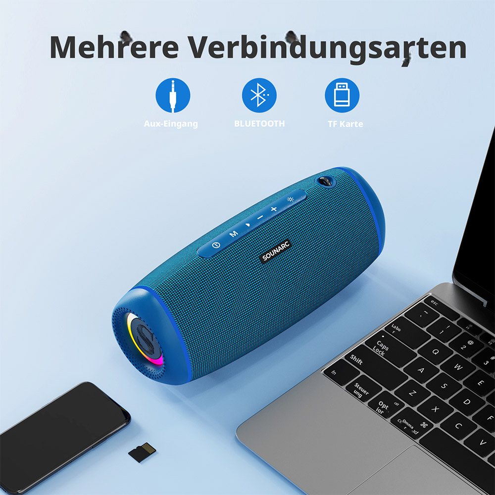 SOUNARC R1 Tragbarer Bluetooth-Lautsprecher 40W - Blau