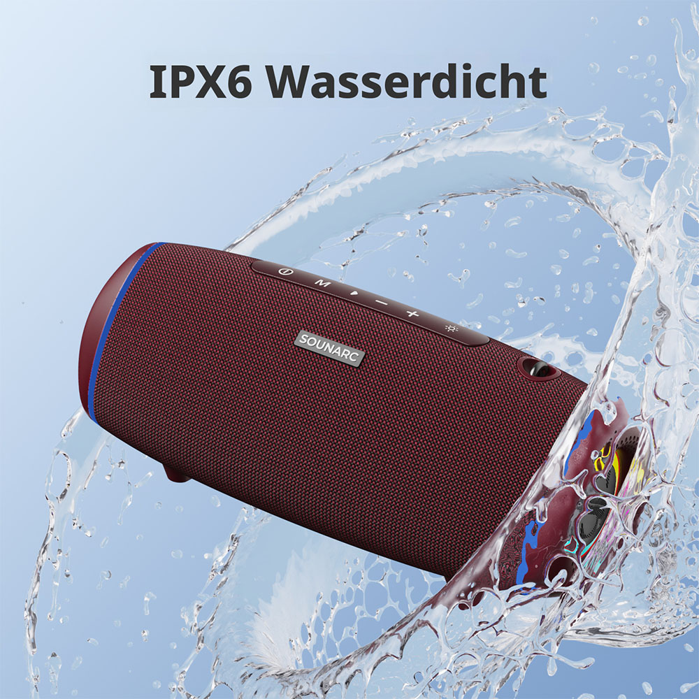 SOUNARC R1 Tragbarer Bluetooth-Lautsprecher - Lila Rot