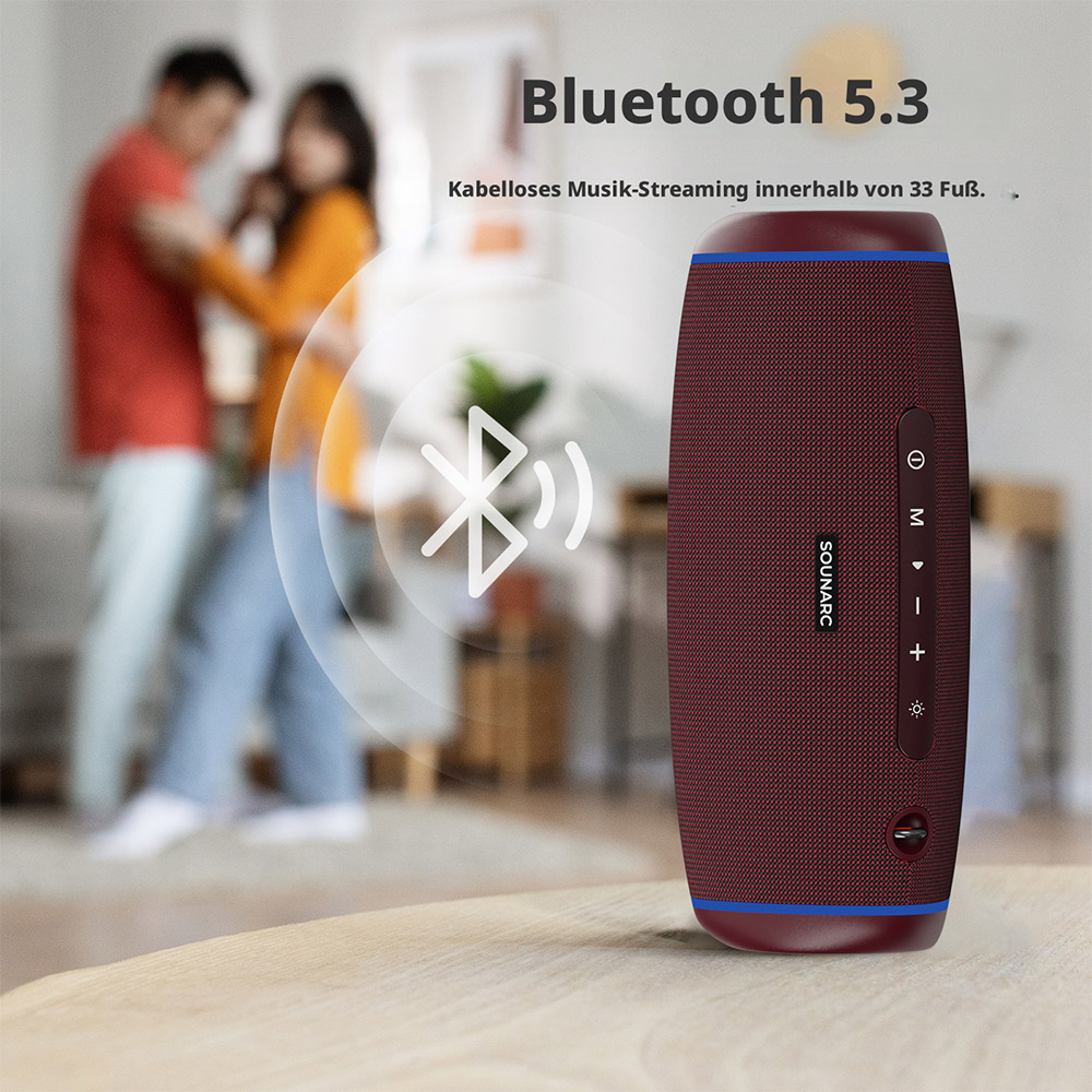 SOUNARC R1 Tragbarer Bluetooth-Lautsprecher - Lila Rot