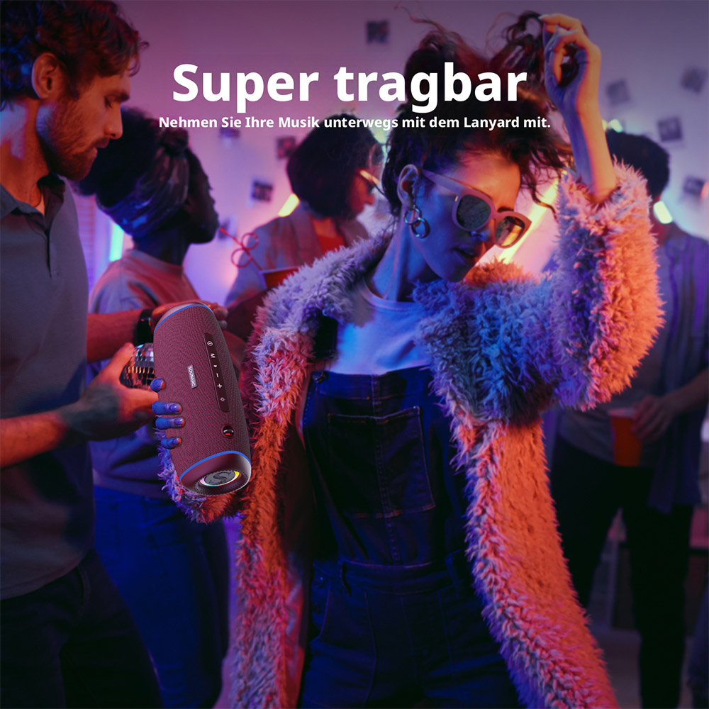 SOUNARC R1 Tragbarer Bluetooth-Lautsprecher - Lila Rot