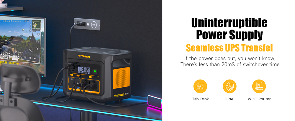 VTOMAN FlashSpeed 600 Tragbare Powerstation, 499Wh LiFePO4-Batterie, 600W AC-Ausgang, 1200W Spitzenleistung, V-Beyond-Technologie, 2×100W USB-C PD, 400W AC-Schnellladung, USV-Backup, erweiterbare Kapazität