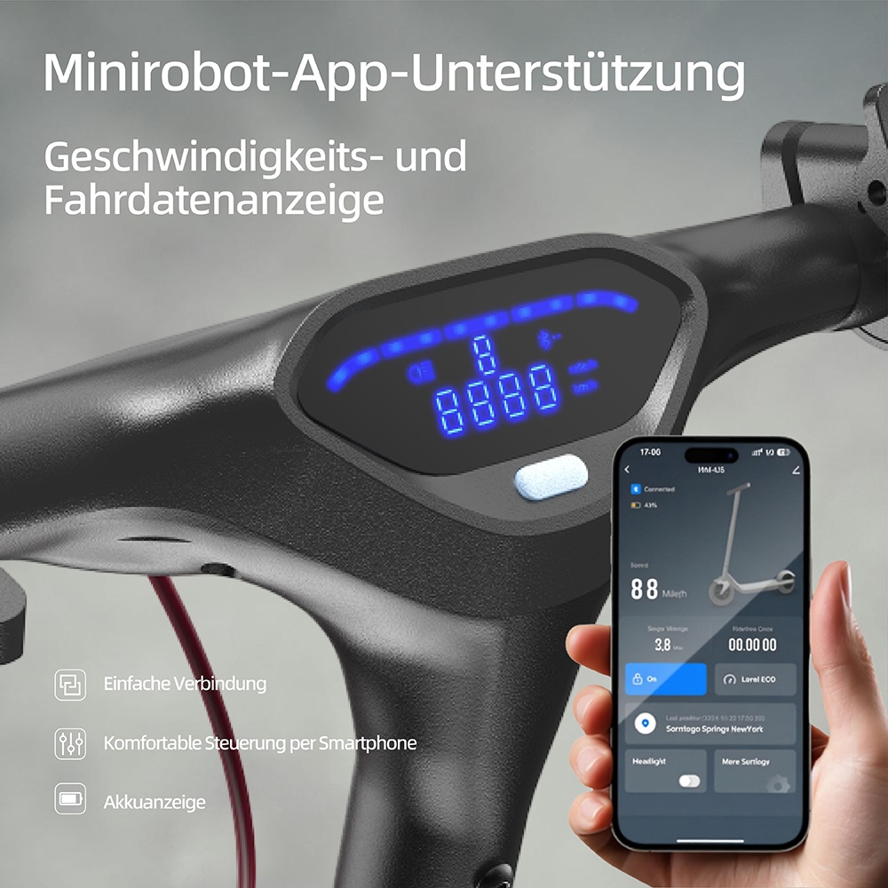 E9T MAX ABE Elektroroller, 500W Motor, 36V10Ah Batterie, 20km/h Geschwindigkeit, 40km Reichweite, 10" Wabenreifen, elektronische Daumenbremse & Scheibenbremse am Lenker, 120kg maximale Belastung