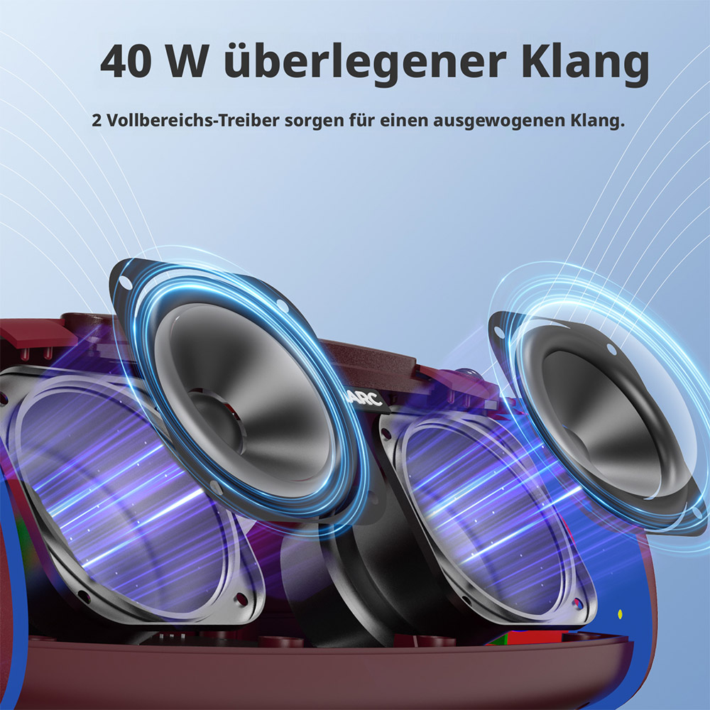 SOUNARC R1 Tragbarer Bluetooth-Lautsprecher - Lila Rot