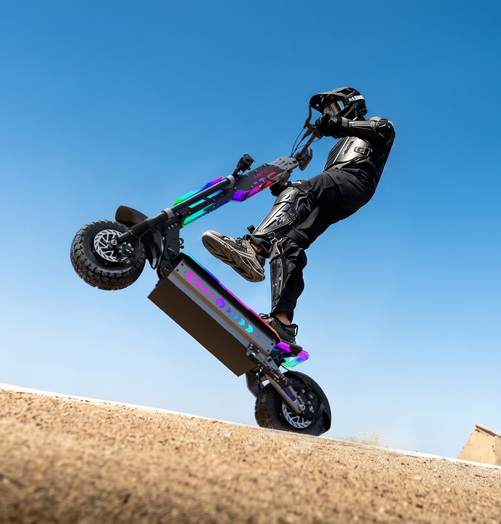 APEFOX T90 Ultra Faltbarer Elektroroller, 2 x 5000 W Doppelmotor, 72 V 40 Ah Akku, 95 km/h H&ouml;chstgeschwindigkeit, 150 km Reichweite, 13-Zoll-Gel&auml;ndereifen, LCD-Display, 150 kg maximale Zuladung, hydraulische Scheibenbremsen, Federung