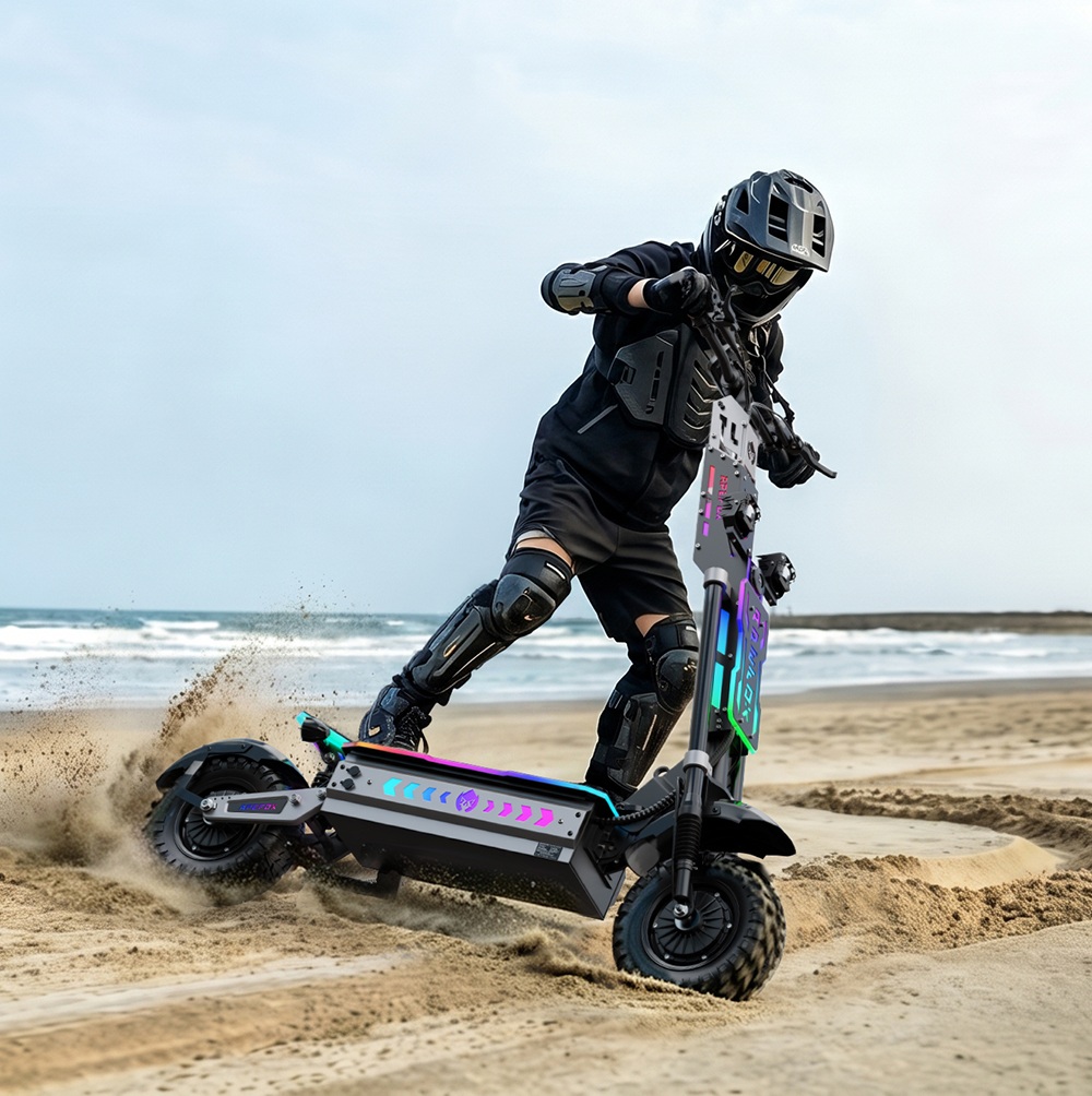 APEFOX T90 Ultra Faltbarer Elektroroller, 2 x 5000 W Doppelmotor, 72 V 40 Ah Akku, 95 km/h H&ouml;chstgeschwindigkeit, 150 km Reichweite, 13-Zoll-Gel&auml;ndereifen, LCD-Display, 150 kg maximale Zuladung, hydraulische Scheibenbremsen, Federung