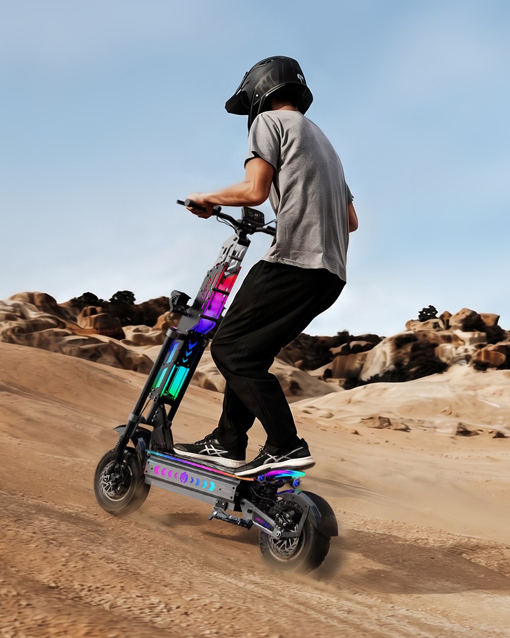 APEFOX T90 Ultra Faltbarer Elektroroller, 2 x 5000 W Doppelmotor, 72 V 40 Ah Akku, 95 km/h H&ouml;chstgeschwindigkeit, 150 km Reichweite, 13-Zoll-Gel&auml;ndereifen, LCD-Display, 150 kg maximale Zuladung, hydraulische Scheibenbremsen, Federung