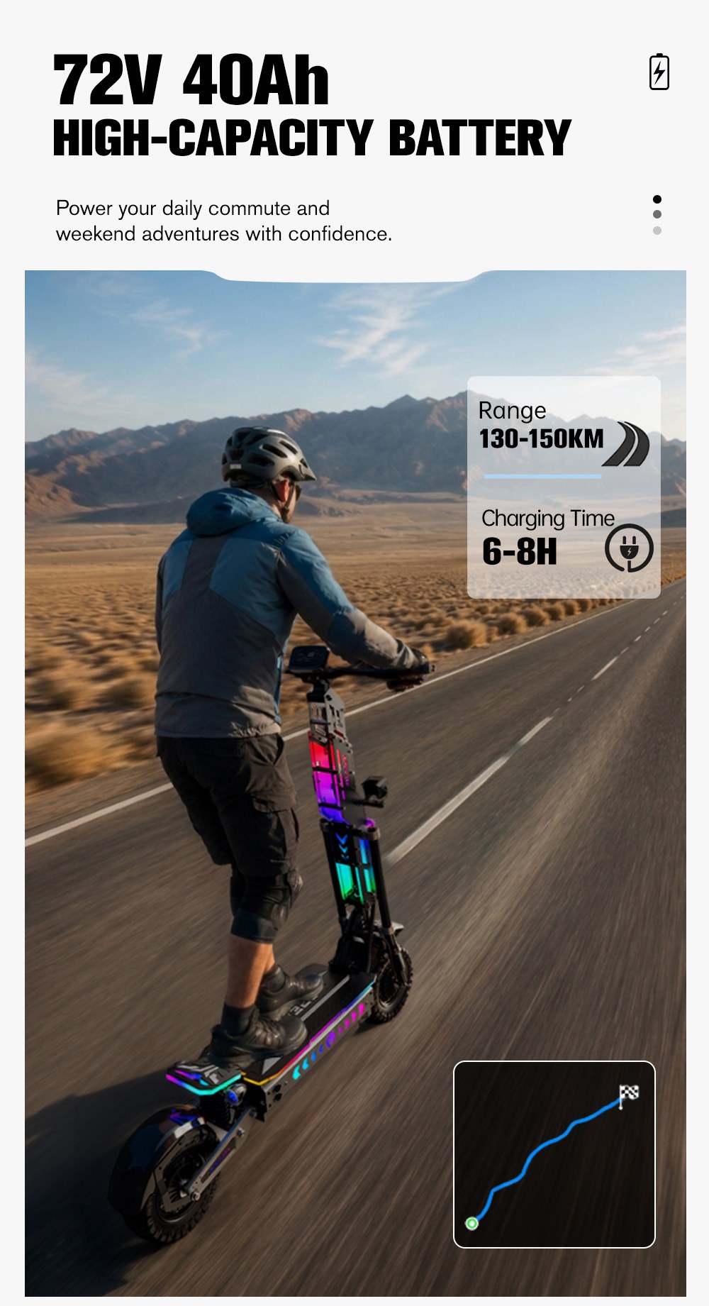 APEFOX T90 Ultra Faltbarer Elektroroller, 2 x 5000 W Doppelmotor, 72 V 40 Ah Akku, 95 km/h H&ouml;chstgeschwindigkeit, 150 km Reichweite, 13-Zoll-Gel&auml;ndereifen, LCD-Display, 150 kg maximale Zuladung, hydraulische Scheibenbremsen, Federung