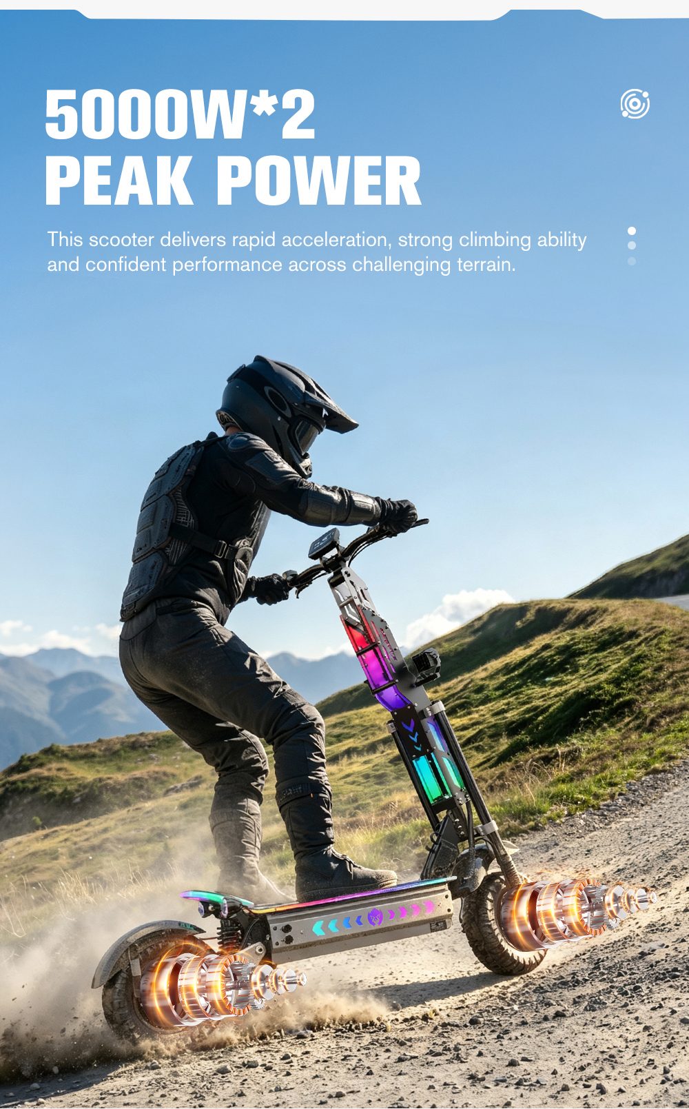APEFOX T90 Ultra Faltbarer Elektroroller, 2 x 5000 W Doppelmotor, 72 V 40 Ah Akku, 95 km/h H&ouml;chstgeschwindigkeit, 150 km Reichweite, 13-Zoll-Gel&auml;ndereifen, LCD-Display, 150 kg maximale Zuladung, hydraulische Scheibenbremsen, Federung