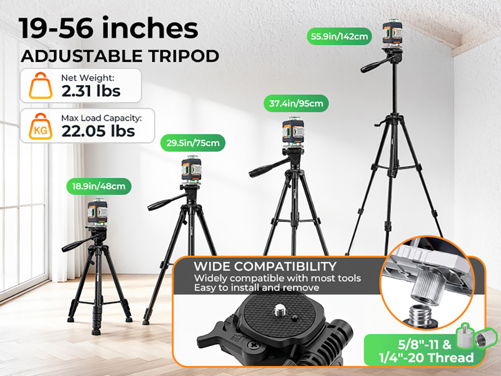 CIGMAN CM-G16T 4&times;360&deg; Gr&uuml;ner Laser, 16 Linien, &plusmn;1,5 mm/5 m Genauigkeit, 30 m Reichweite, &plusmn;3&deg; Selbstnivellierung, App- und Fernbedienungssteuerung, 4 Helligkeitsstufen, Pulsmodus, 4000 mAh Akku, IP54