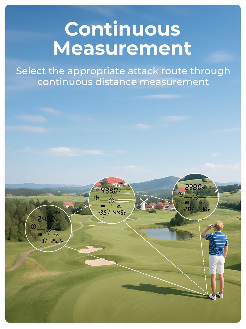 T&eacute;l&eacute;m&egrave;tre de golf CIGMAN CT1200PRO, port&eacute;e de 1&nbsp;312 yards, pr&eacute;cision de &plusmn;1 yard, mesure rapide en 0,05 s, compensation de pente, verrouillage du drapeau avec vibration, transmission de la lumi&egrave;re &agrave; 85&nbsp;%, &eacute;cran tactile HD, &eacute;tanch&eacute;it&eacute; IP54