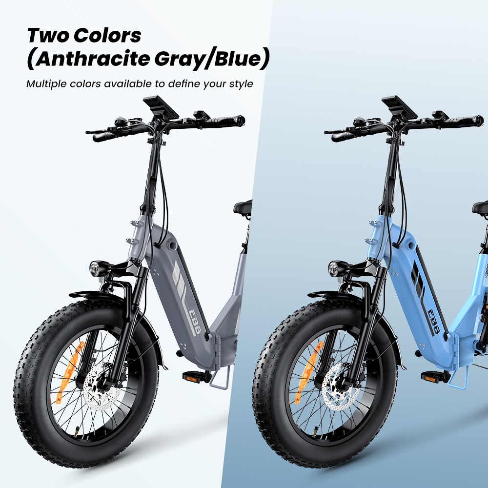 EB8 Faltbares Elektrofahrrad, 250-W-Motor, 48-V-15-Ah-Akku, &uuml;ber 144 km Reichweite, 25 km/h H&ouml;chstgeschwindigkeit, 20&times;4,0