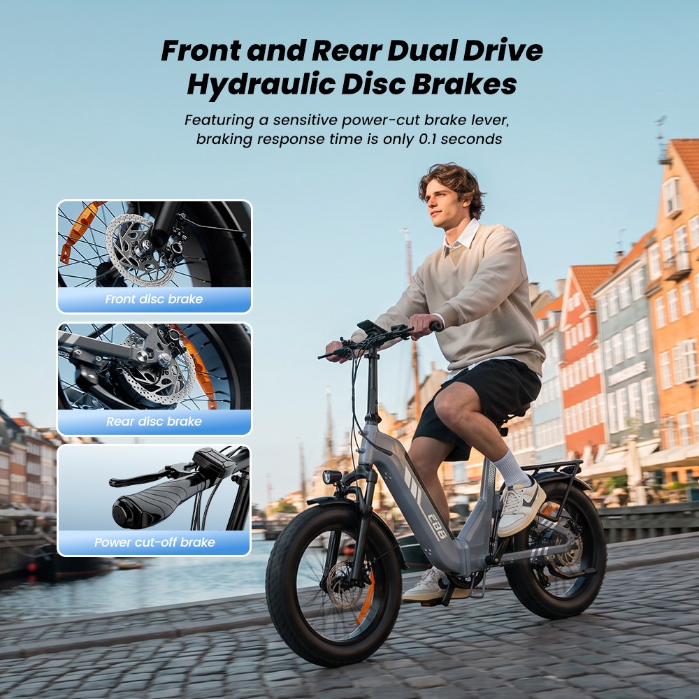 EB8 Faltbares Elektrofahrrad, 250-W-Motor, 48-V-15-Ah-Akku, &uuml;ber 144 km Reichweite, 25 km/h H&ouml;chstgeschwindigkeit, 20&times;4,0