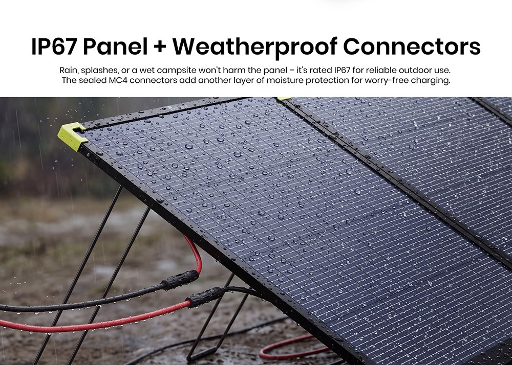 FOSSiBOT SP400 Pro Bifaziales tragbares Solarpanel, 400 W Leistung, 25 % Solarumwandlungseffizienz, 10&ndash;15 % zus&auml;tzlicher Leistungsgewinn, IP67 wasserdicht, faltbar, MC4-zu-XT60-Kabel, Reihen- und Parallelschaltung