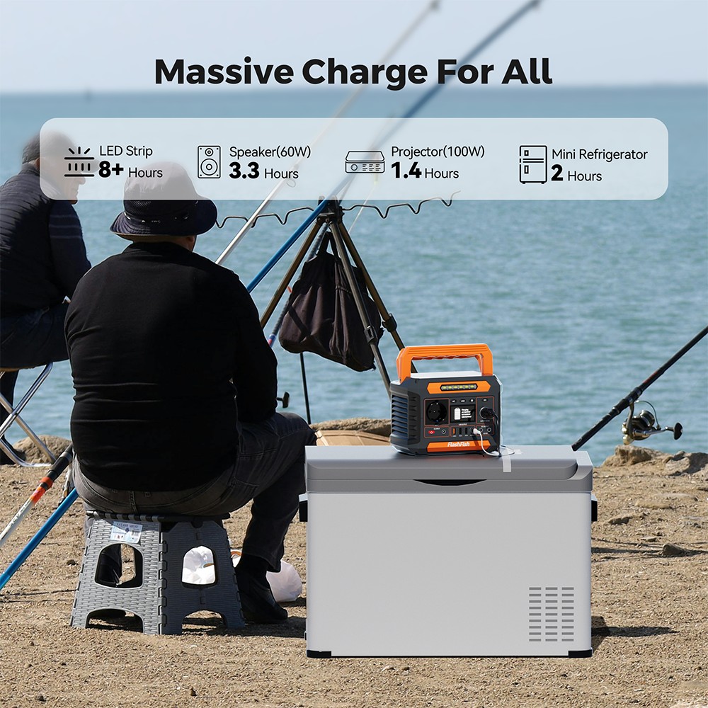 Flashfish P66A Tragbare Powerstation, 144,3 Wh Kapazit&auml;t, 39000 mAh Akku, 200 W Wechselstromausgang, 8 Ausg&auml;nge, 18 W USB-A/USB-C QC, 13&ndash;22 V Solareingang, 3 Lademethoden, integrierte LED-Leuchte
