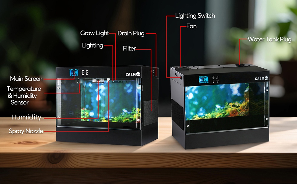LTQ Vapor EL-01 Smart Grow Box, multifunktionale, automatisierte Anbaukammer, Temperatur- und Feuchtigkeitsregelung, 0,8-Liter-Wassertank, automatische Vernebelung, 3-stufige Pflanzenlampe, Bel&uuml;ftungssystem