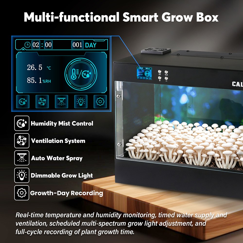 LTQ Vapor EL-01 Smart Grow Box, multifunktionale, automatisierte Anbaukammer, Temperatur- und Feuchtigkeitsregelung, 0,8-Liter-Wassertank, automatische Vernebelung, 3-stufige Pflanzenlampe, Bel&uuml;ftungssystem