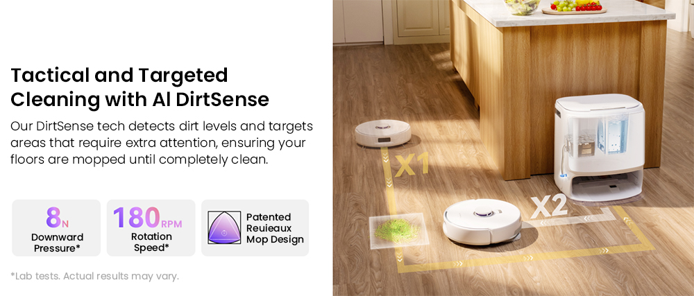 Refurbished NARWAL Freo Z10 Robot Vacuum and Mop, Tangle Free, 15,000Pa Suction, Adapts to Hard-to-Reach Areas, Self-Emptying, Mop Washing & Drying, Obstacle Avoidance, for Pet Hair & Hard Floor, White - EU Plug