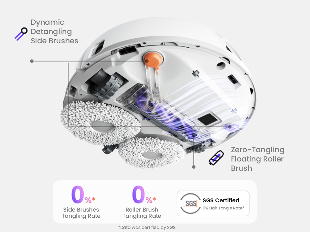 Refurbished NARWAL Freo Z10 Robot Vacuum and Mop, Tangle Free, 15,000Pa Suction, Adapts to Hard-to-Reach Areas, Self-Emptying, Mop Washing & Drying, Obstacle Avoidance, for Pet Hair & Hard Floor, White - EU Plug