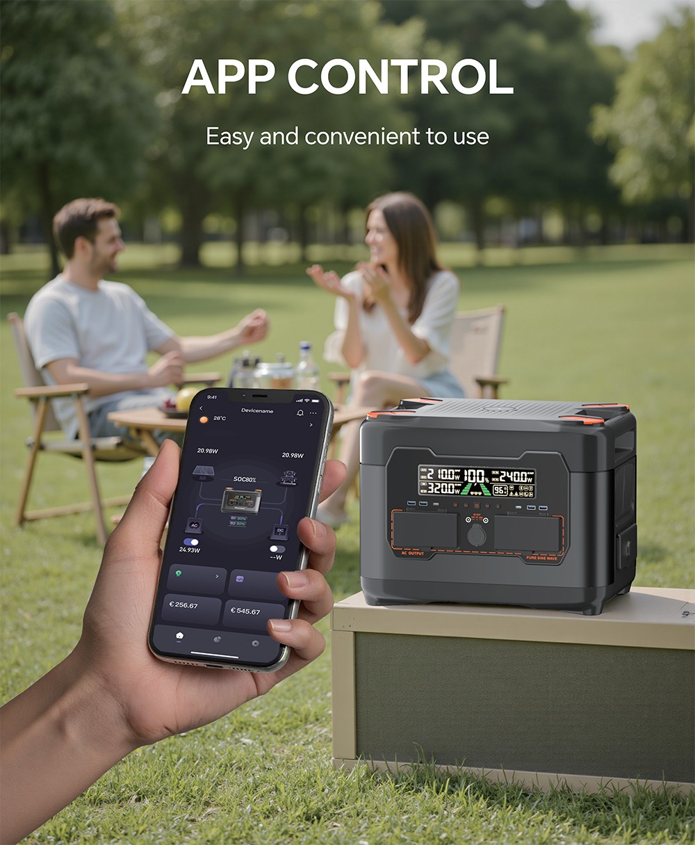 NEWSMY S2400 3000 W-os hordozhat&oacute; erőmű, 2047,5 Wh-s LiFePO₄ akkumul&aacute;tor, 2000 W-os AC gyorst&ouml;lt&eacute;s, napelemes bemenet, 4&times;AC, USB-C &eacute;s DC kimenetek, 10 ms-os UPS biztons&aacute;gi ment&eacute;s otthoni biztons&aacute;gi ment&eacute;shez, kempingez&eacute;shez &eacute;s h&aacute;l&oacute;zaton k&iacute;v&uuml;li haszn&aacute;lathoz