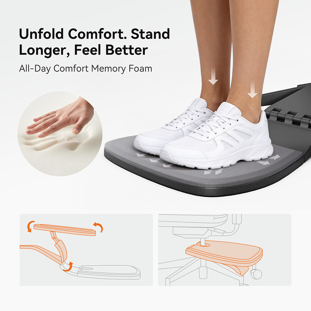 NEWTRAL MT-L Standing-Mate Ergonomischer Stehschreibtischstuhl, Dynamische Haltungsunterst&uuml;tzung, 167&deg; klappbare R&uuml;ckenlehne, Verstellbare Sitztiefe 42&ndash;49 cm, 4-stufige Neigungsverstellung, Memory-Schaum-Kissen, Armlehnenloses Design, Belastbarkeit 160 kg &ndash; Dunkelgrau