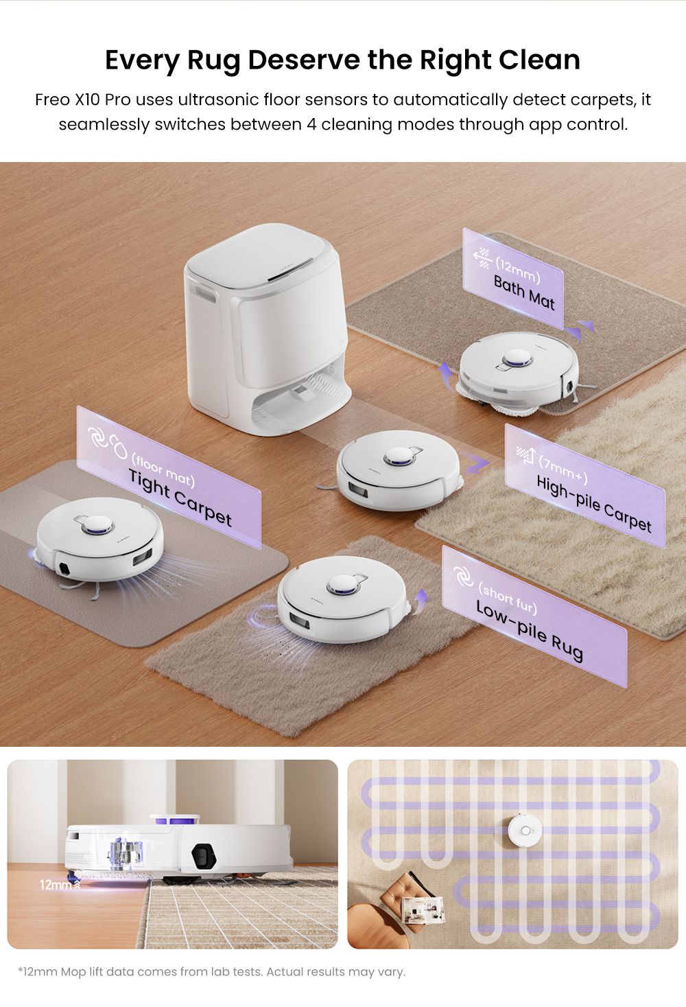 Refurbished Narwal Freo X10 Pro Robot Vacuum Cleaner, Tangle Free Robot Mop, 11000Pa Powerful Suction, Self-Emptying, Auto Mop Washing, Auto Drying, Obstacle Avoidance, Ideal for Pet Hair and Hard Floor - White