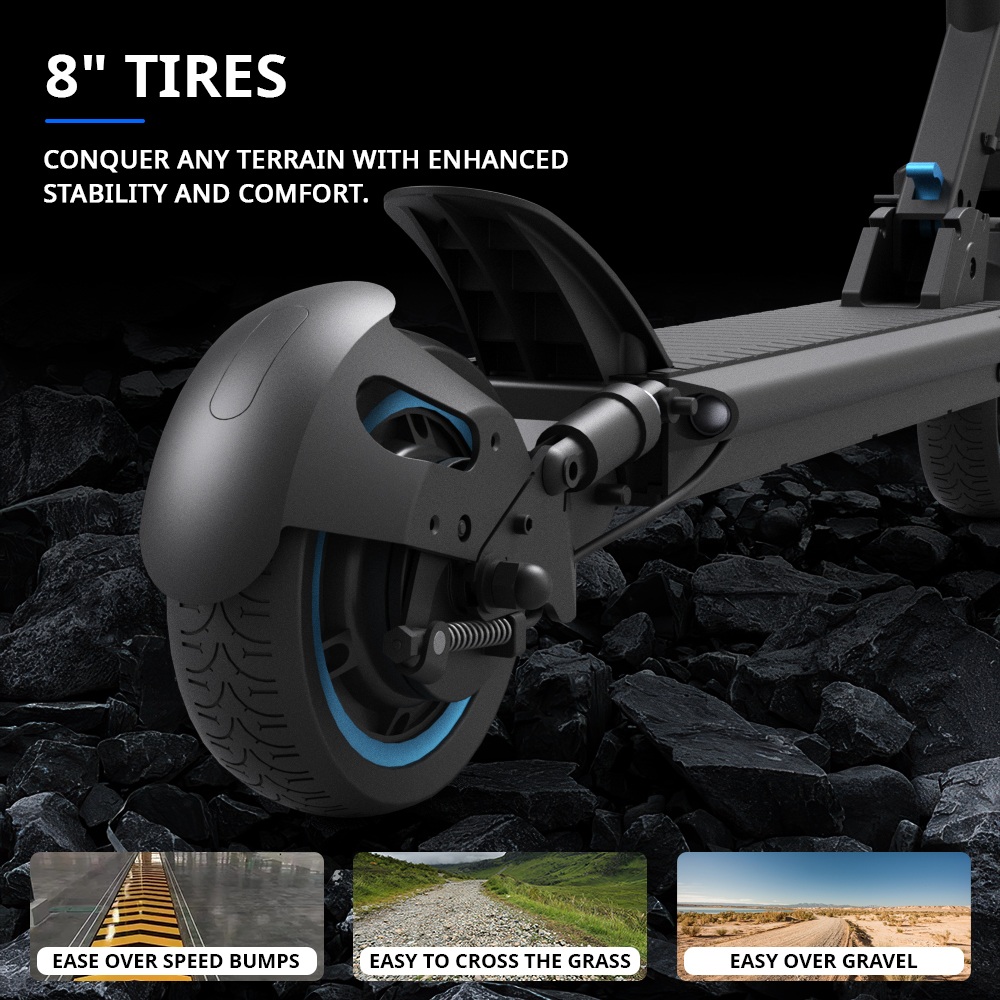 SIGMA K07S Faltbarer Elektroroller, 500-W-B&uuml;rstenlosmotor, 48-V-13-Ah-Lithium-Akku, 40 km Reichweite, 25 km/h H&ouml;chstgeschwindigkeit, 8-Zoll-Luftreifen, Sto&szlig;d&auml;mpfer vorne und hinten, E-ABS-Bremssystem