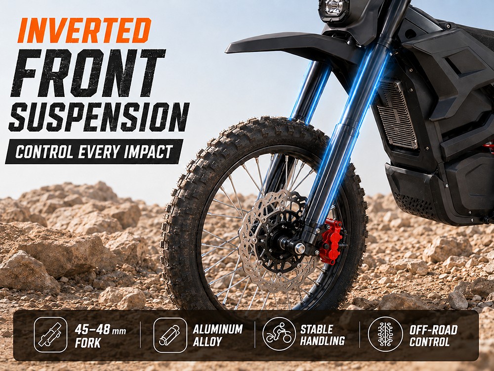 TERRAWULF M7 Electric Dirt Bike, 5000W Peak Motor, 200N·m Torque, 60V 27Ah Removable Lithium Battery, 70km/h Max Speed, 50km Range, Hydraulic Disc Brakes, IPX6 Waterproof, 17"/14" Off-Road Tires