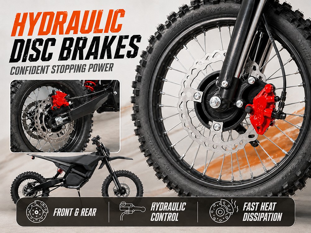 TERRAWULF M7 Electric Dirt Bike, 5000W Peak Motor, 200N·m Torque, 60V 27Ah Removable Lithium Battery, 70km/h Max Speed, 50km Range, Hydraulic Disc Brakes, IPX6 Waterproof, 17"/14" Off-Road Tires