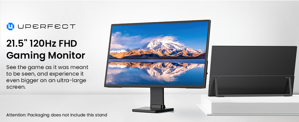 UPERFECT BE215CF Tragbarer Monitor, 21,5 Zoll FHD IPS-Display (1920 &times; 1080), 120 Hz Bildwiederholfrequenz, HDR, FreeSync, 105,6 % sRGB, 280 cd/m&sup2; Helligkeit, 178&deg; Betrachtungswinkel, integrierte Lautsprecher, USB-C & HDMI, 75 &times; 75 mm VESA-Halterung