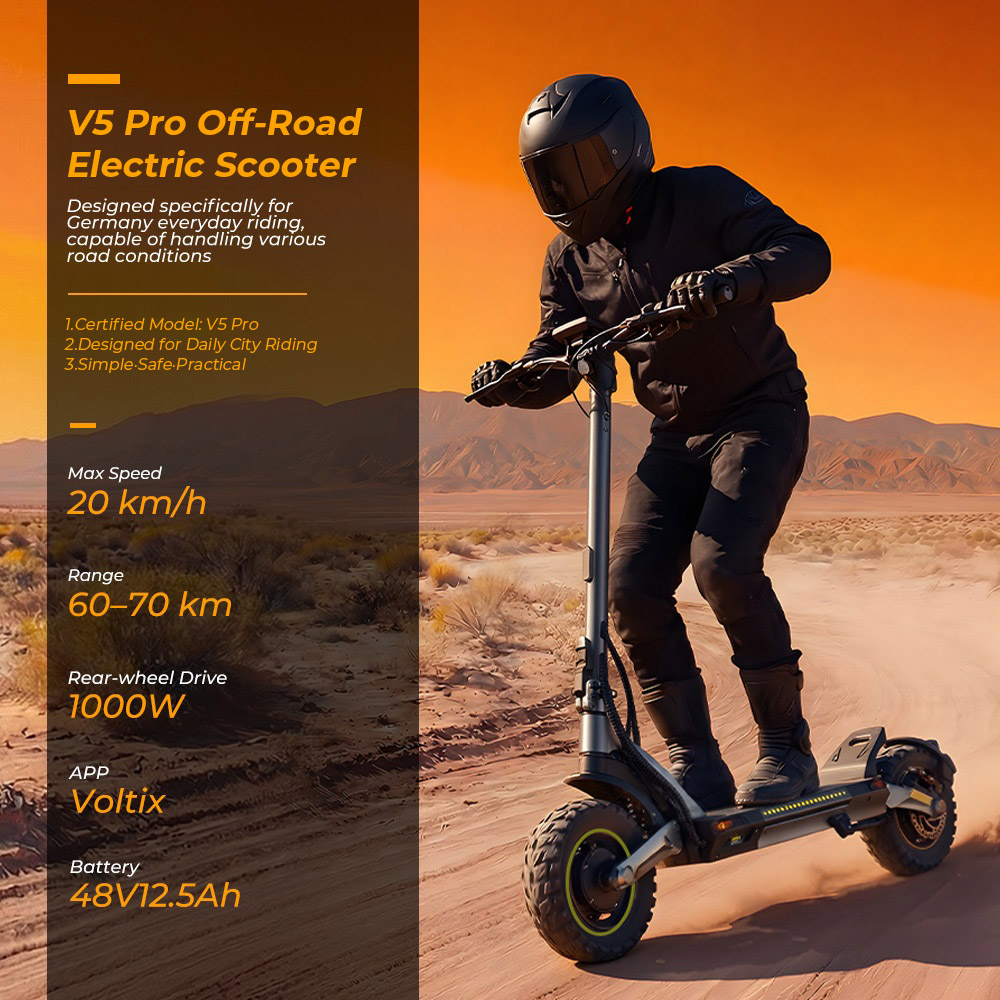 iScooter V5Pro &Ouml;sszecsukhat&oacute; Elektromos Roller, 1000W Motor, 20km/h Max. Sebess&eacute;g, 70km Hat&oacute;t&aacute;v, 48V 12,5Ah Akkumul&aacute;tor, Kettős Felf&uuml;ggeszt&eacute;s, Kettős T&aacute;rcsaf&eacute;k + E-f&eacute;k, 10