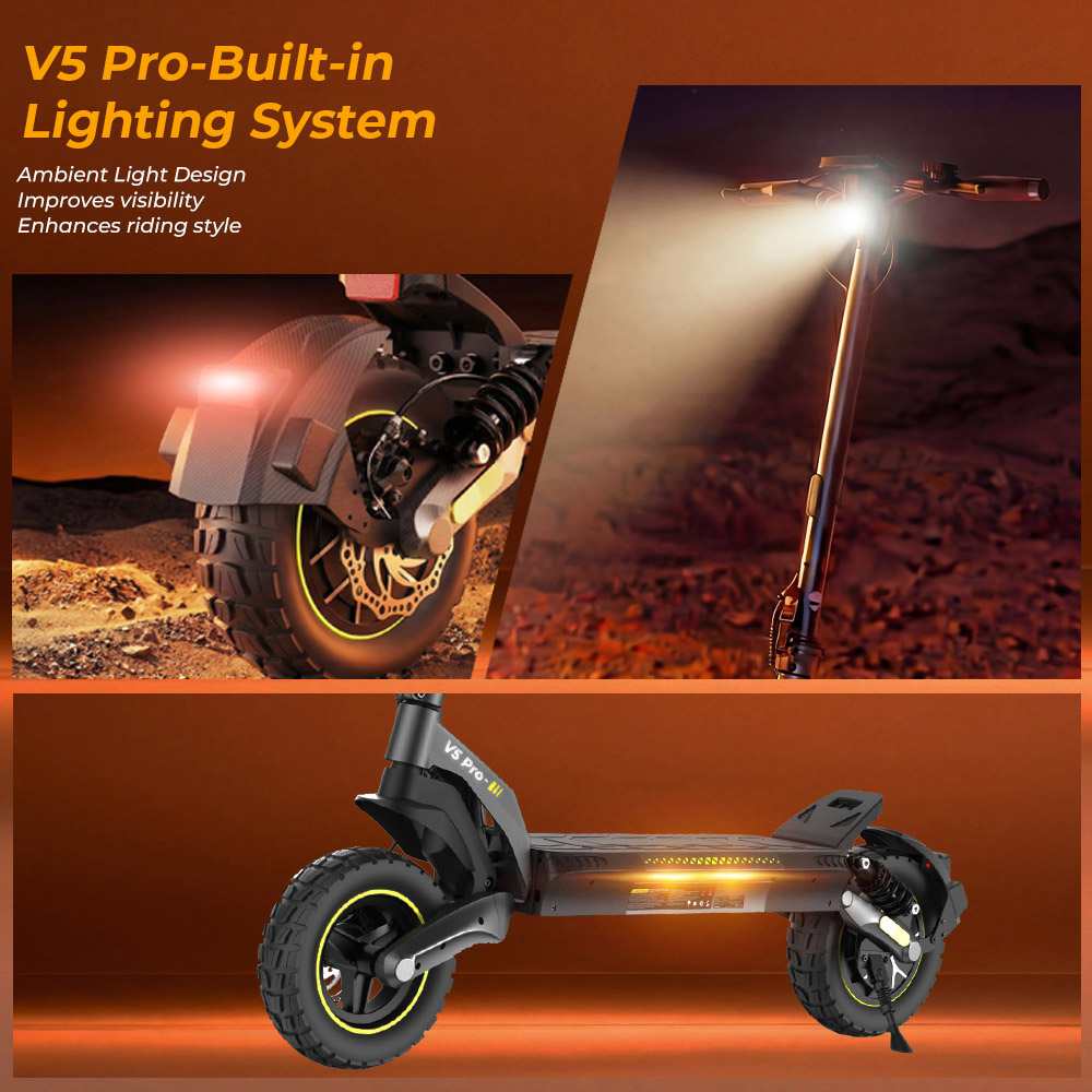 iScooter V5Pro &Ouml;sszecsukhat&oacute; Elektromos Roller, 1000W Motor, 20km/h Max. Sebess&eacute;g, 70km Hat&oacute;t&aacute;v, 48V 12,5Ah Akkumul&aacute;tor, Kettős Felf&uuml;ggeszt&eacute;s, Kettős T&aacute;rcsaf&eacute;k + E-f&eacute;k, 10