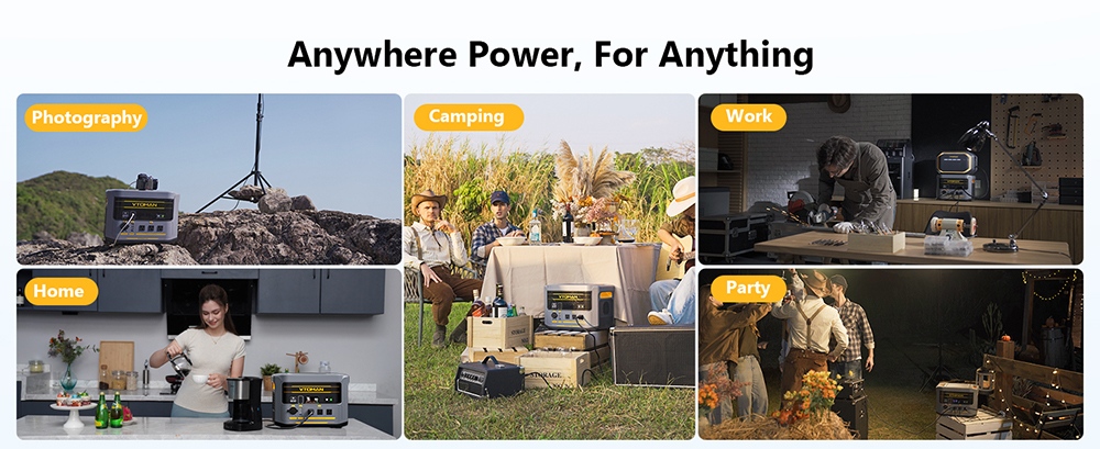 VTOMAN FlashSpeed 2400 Portable Power Station, 1408Wh LiFePO4 Battery, 2400W AC Output, 3200W Peak Power, 12 Output Ports, 100W USB-C, 600W Solar Input, 1500W AC Input, <10ms UPS
