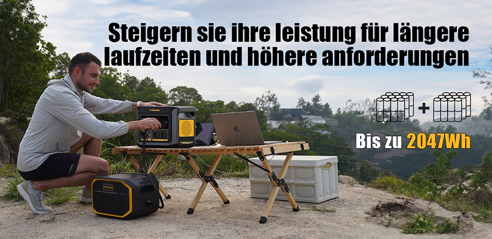 VTOMAN FlashSpeed 600 Tragbare Powerstation, 499Wh LiFePO4-Batterie, 600W AC-Ausgang, 1200W Spitzenleistung, V-Beyond-Technologie, 2×100W USB-C PD, 400W AC-Schnellladung, USV-Backup, erweiterbare Kapazität