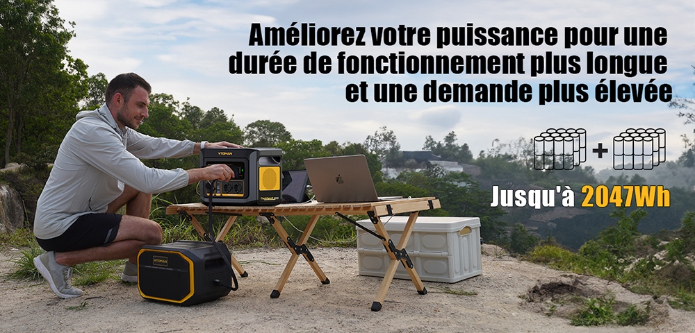 VTOMAN FlashSpeed 600 Station d'alimentation portable, batterie LiFePO4 de 499Wh, sortie AC de 600W, puissance de pointe de 1200W, technologie V-Beyond, 2×100W USB-C PD, charge rapide AC de 400W, alimentation de secours UPS, capacité extensible