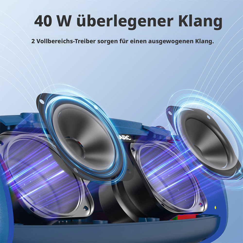 SOUNARC R1 Tragbarer Bluetooth-Lautsprecher 40W - Blau