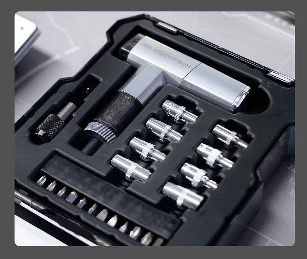 Tournevis en T MECHTRON TL-T007S PRO 4V, couple &eacute;lectrique 5 N&middot;m, couple manuel 8 N&middot;m, vitesse 270 tr/min, embouts magn&eacute;tiques &agrave; d&eacute;gagement rapide, &eacute;clairage LED, batterie 1500 mAh, chargement USB