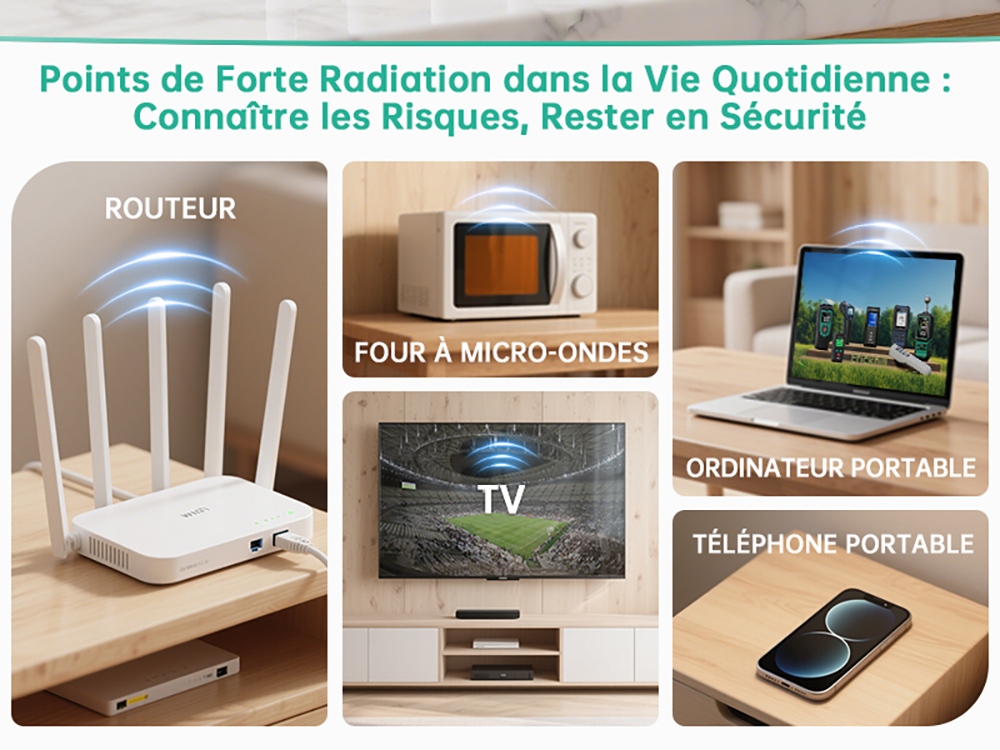 ERICKHILL EMF02 Détecteur EMF 3-en-1, Détecteur de Champ Électrique et Magnétique et RF, Écran 3,1", Rétroéclairage d'Avertissement 3 Couleurs, Alarme Sonore, Fonction de Maintien des Données, Mesure de Pointe/Maximale, Batterie Rechargeable