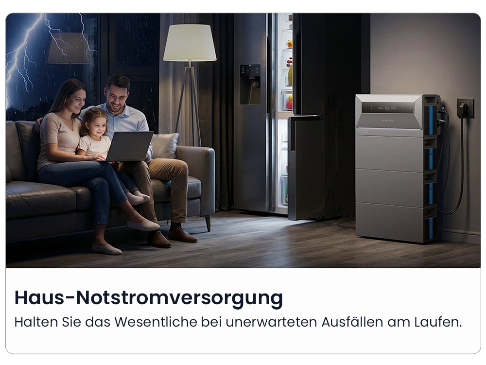 OUKITEL EP2500 Tragbare Powerstation, 2500W Ausgangsleistung, 2048Wh LiFePO4-Batterie, 4000W Solar-Eingang, 4 MPPT, 2500W Netzanschlussleistung, 3000W Bypass-Leistung, 16,384kWh erweiterbare Kapazität, 4000+ Zyklen, IP65