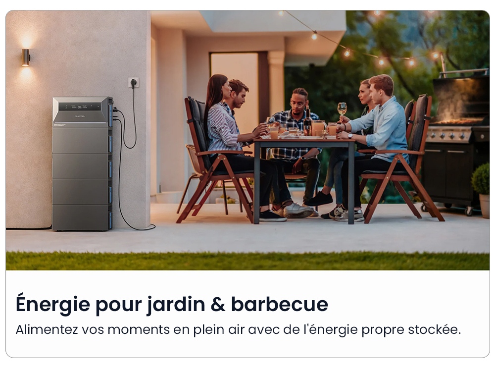 OUKITEL EP2500 Station d'alimentation portable, puissance de sortie de 2500W, batterie LiFePO4 de 2048Wh, entr&eacute;e solaire de 4000W, 4 MPPT, sortie sur r&eacute;seau de 2500W, puissance de d&eacute;rivation de 3000W, capacit&eacute; extensible de 16,384kWh, 4000+ cycles