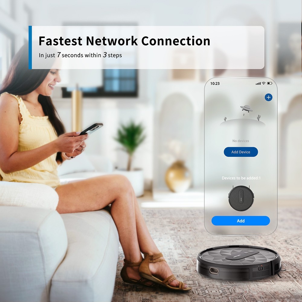 AIRROBO P20 Robot Vacuum Cleaner, 2800Pa Suction, 600ml Dustbin, Scraper Technology, 4 Cleaning Modes, App Control
