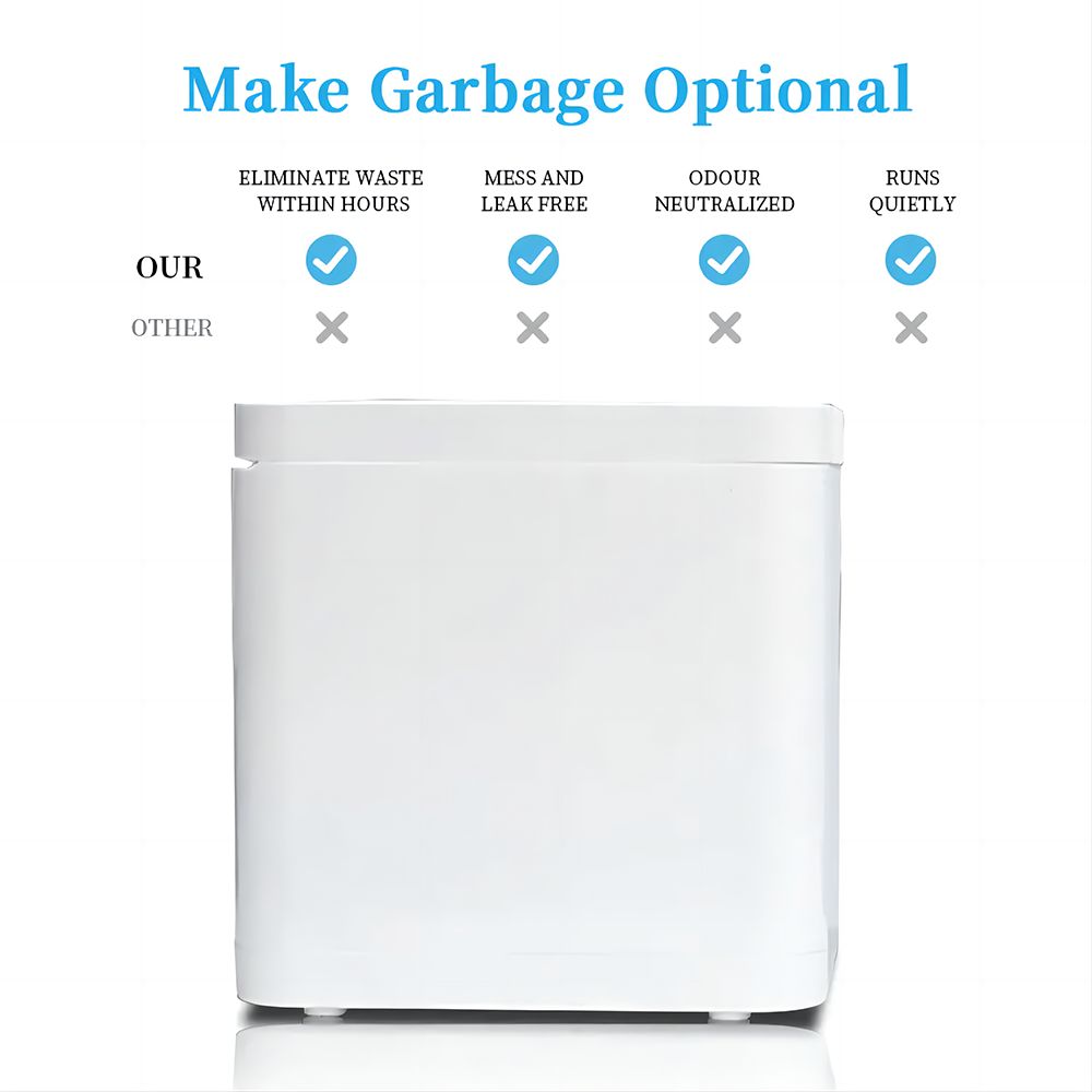 BEECO HQD-314Pro Kitchen Composter, 3.3L Capacity, Turning Waste into Natural Fertilizer, Built-in UVC Light, Child Lock, LCD Screen
